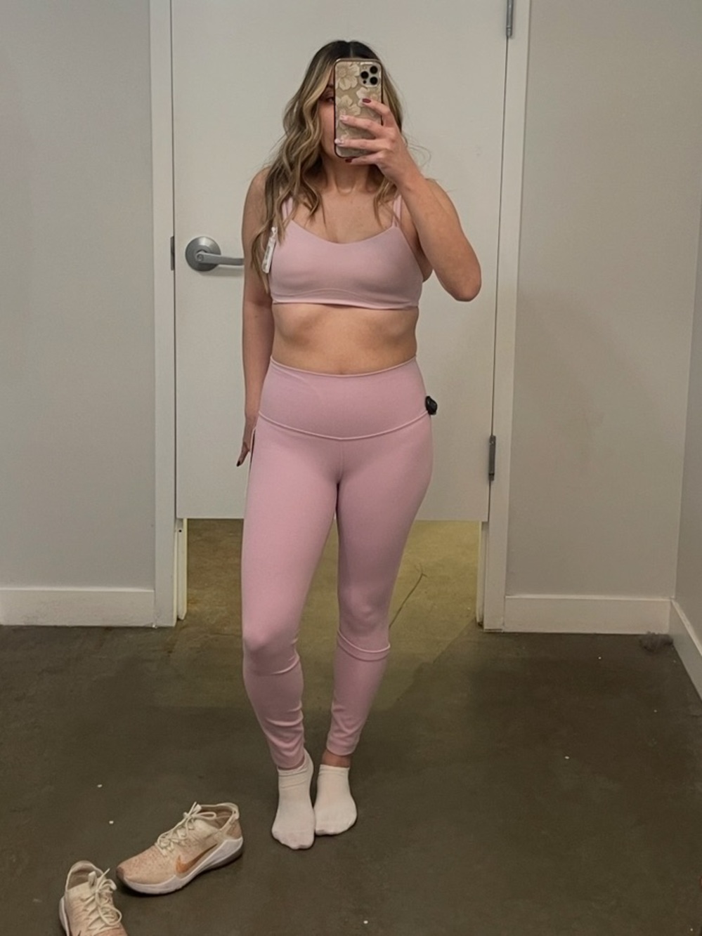 lululemon athletica Pink Peony Leggings & Sports Bra Set